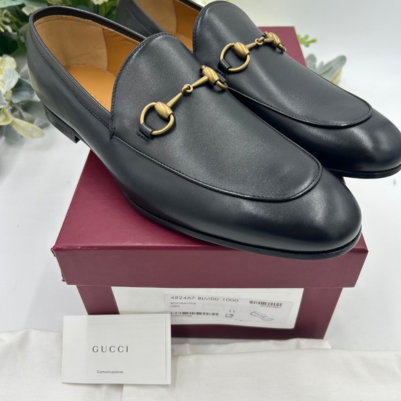 Men’s Gucci JORDAAN leather horse bit loafers size 11 fits 12 US made in Italy main image 4